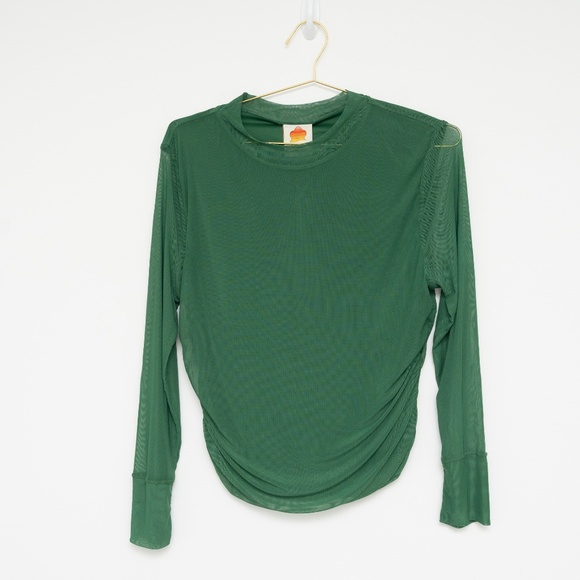 Farm Rio Deep Green Tulle Blouse Extra Large - Picture 7 of 10